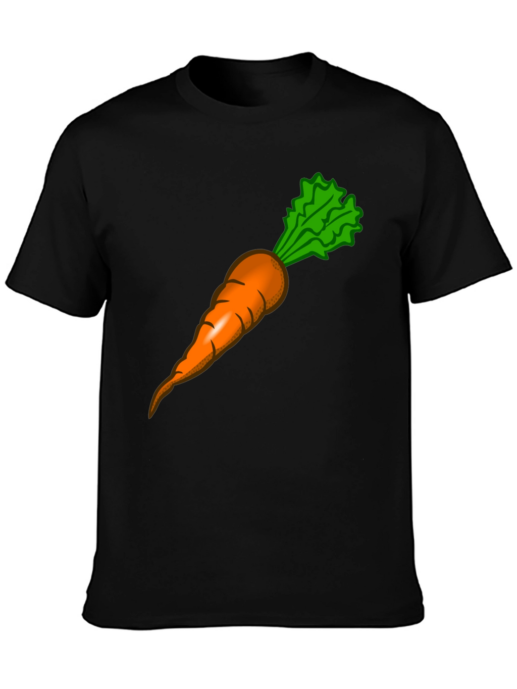 Funny Carrot Graphic Tee - Black Cotton T-Shirt