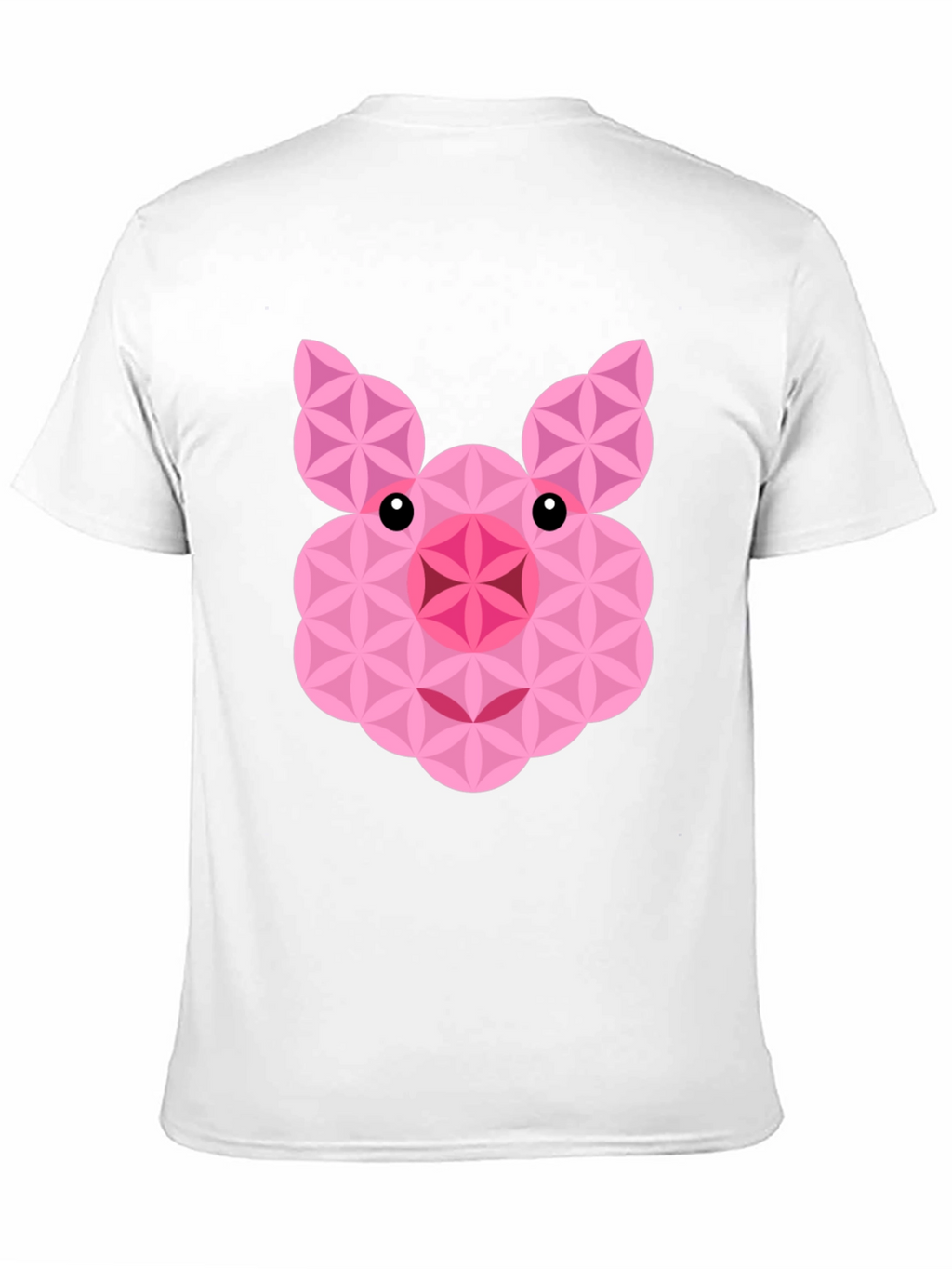 Geometric Pig Graphic Black T-Shirt