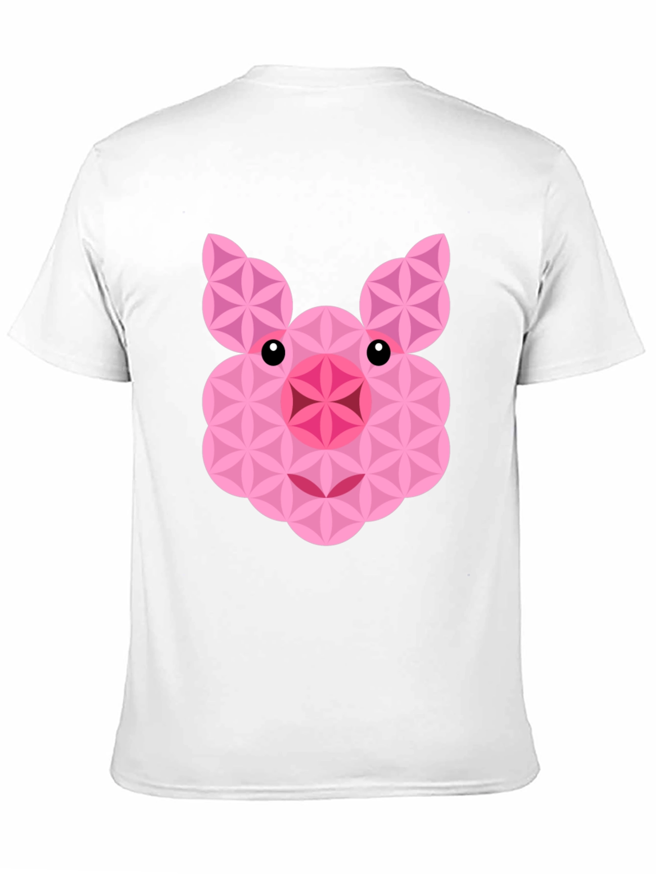 Geometric Pig Graphic Black T-Shirt