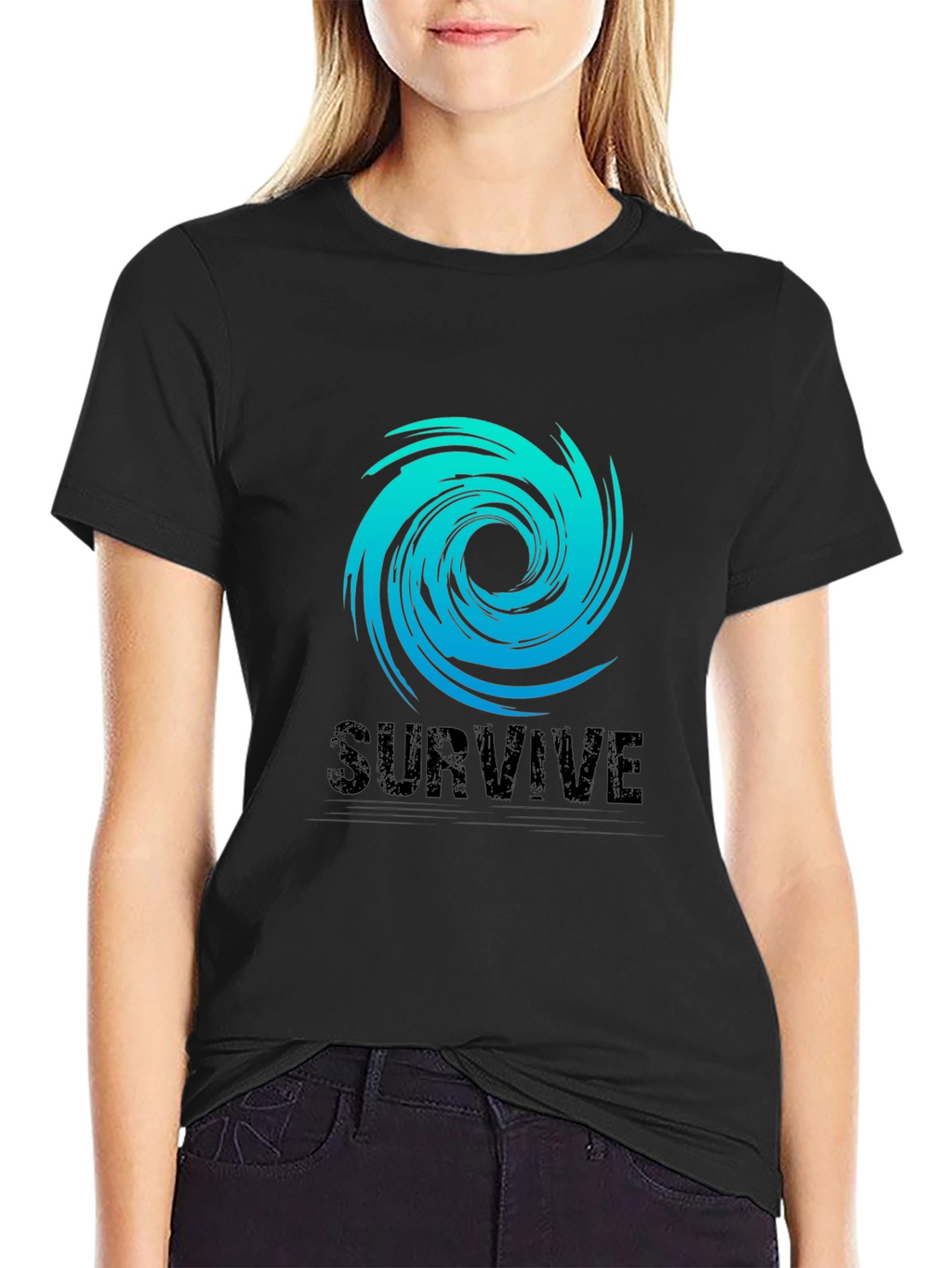 Survive Graphic Tee - Black Cotton Blend