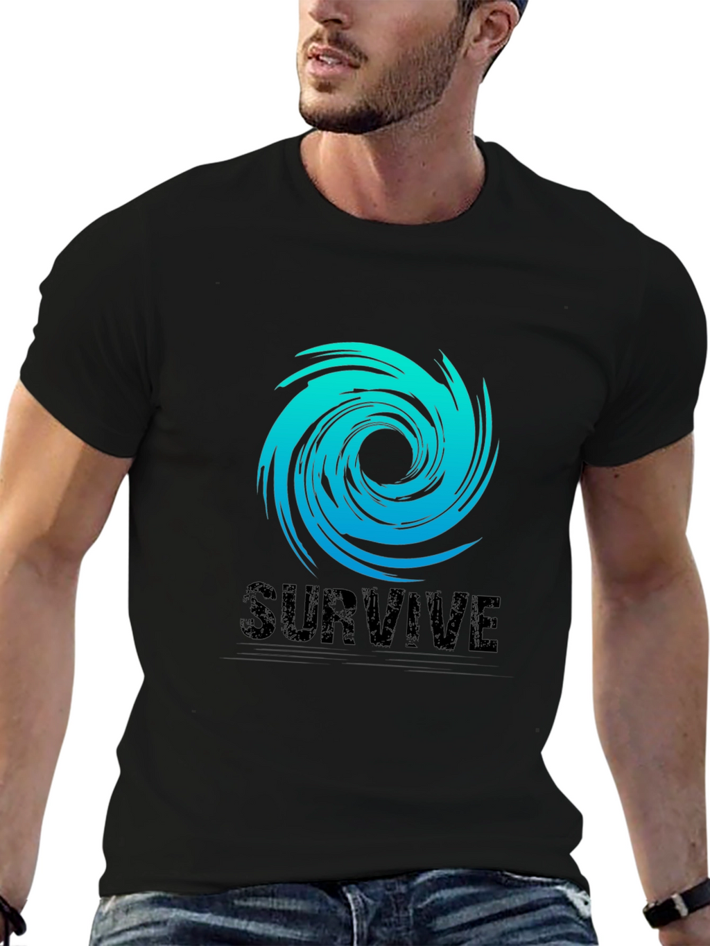 Survive Graphic Tee - Black Cotton Blend