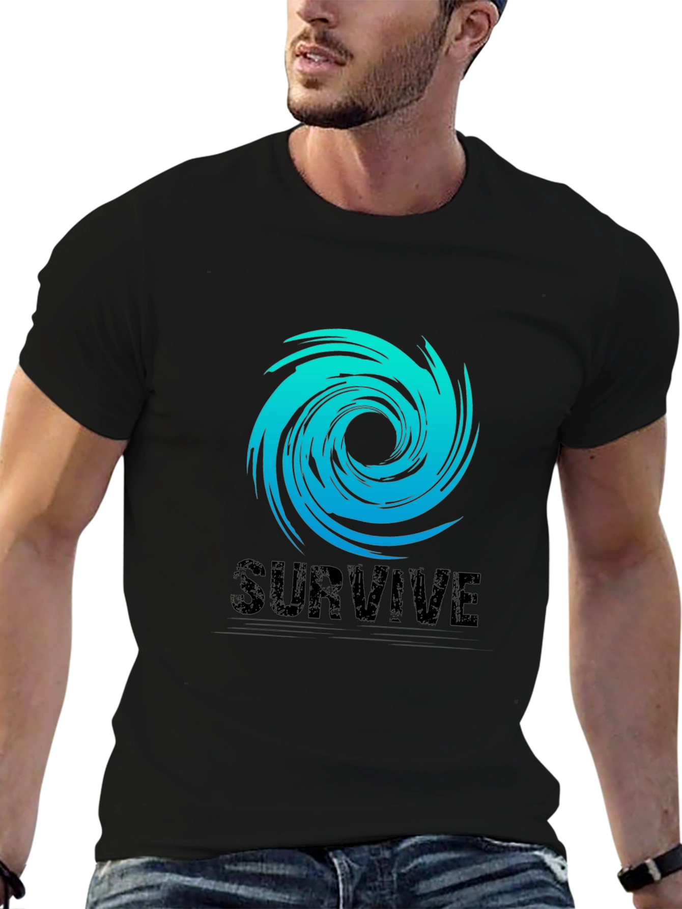 Survive Graphic Tee - Black Cotton Blend