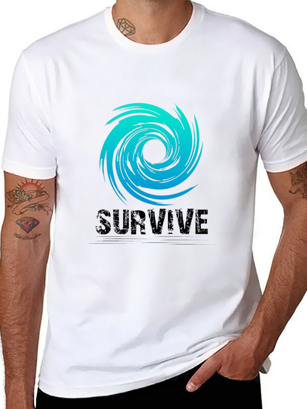 Survive Graphic Tee - Black Cotton Blend
