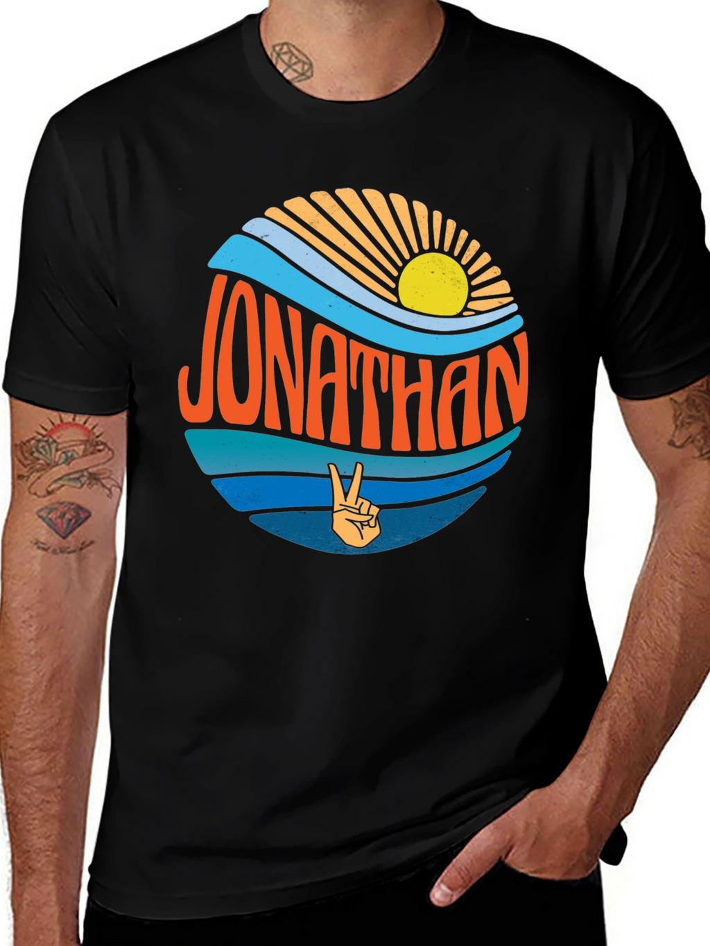 Jonathan Peace Sign Retro T-Shirt