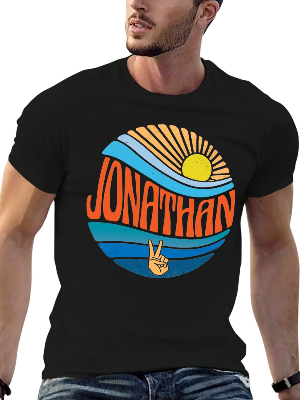 Jonathan Peace Sign Retro T-Shirt