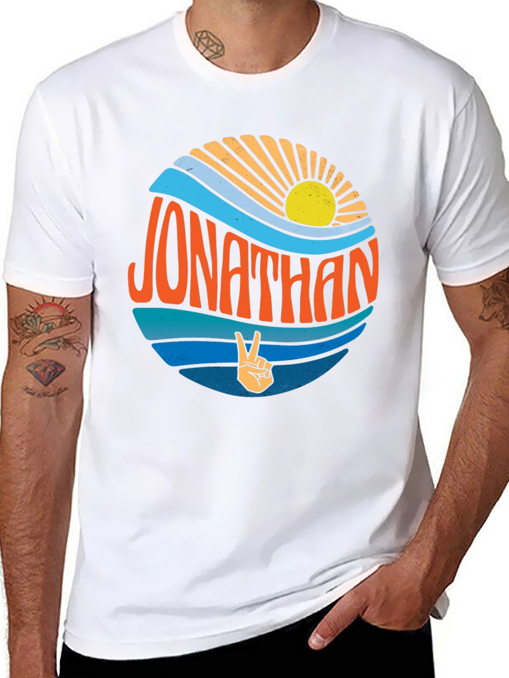 Jonathan Peace Sign Retro T-Shirt