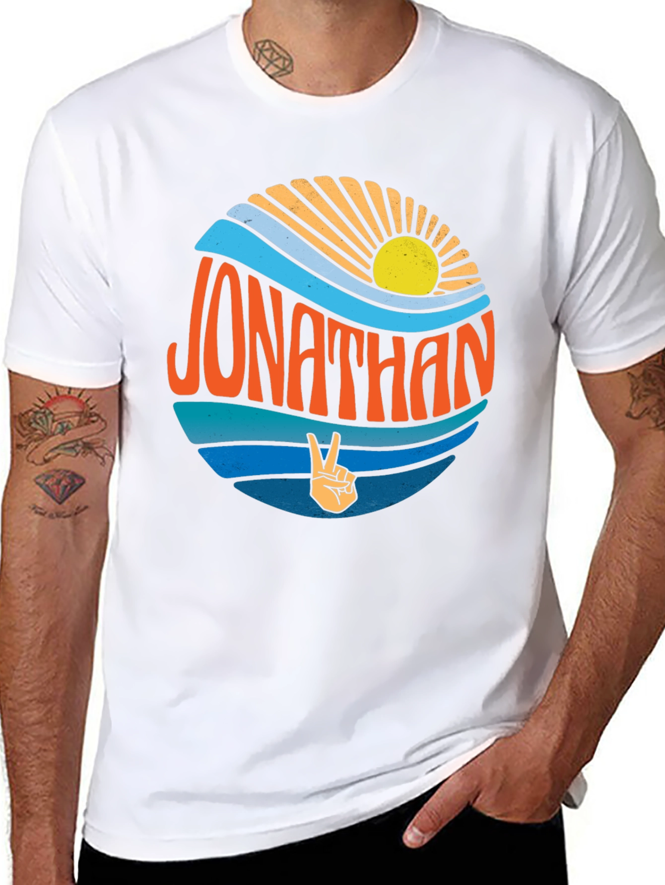 Jonathan Peace Sign Retro T-Shirt