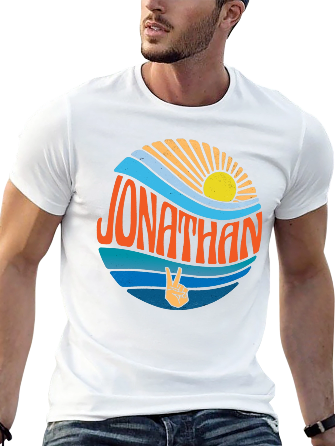 Jonathan Peace Sign Retro T-Shirt