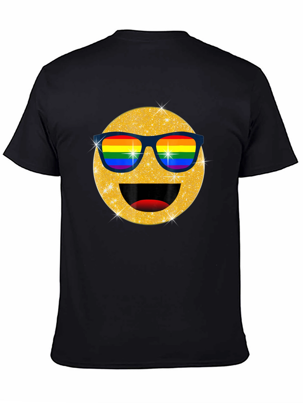 Pride Emoji T-Shirt - Glitter Rainbow Sunglasses Smile Tee