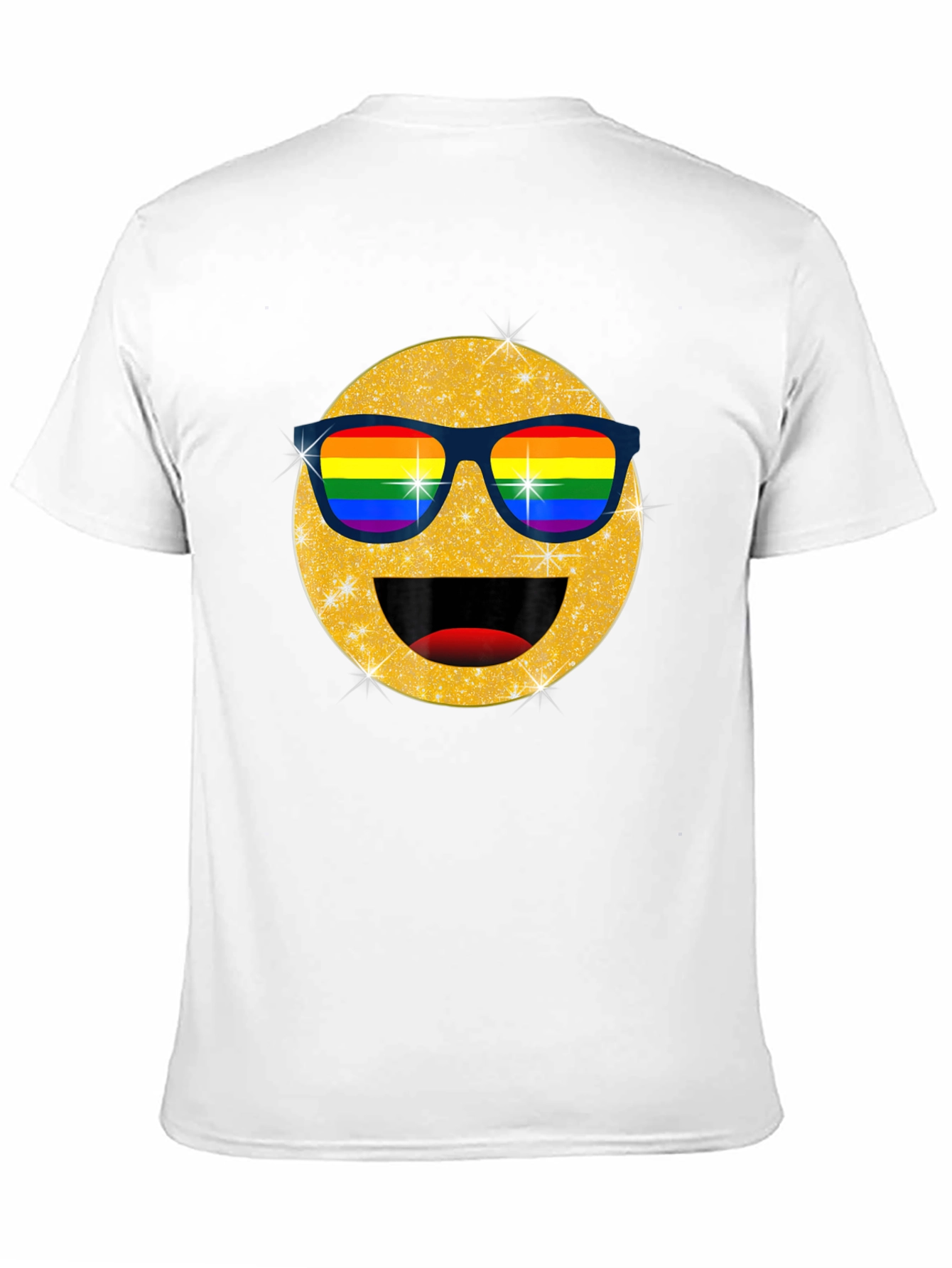 Pride Emoji T-Shirt - Glitter Rainbow Sunglasses Smile Tee