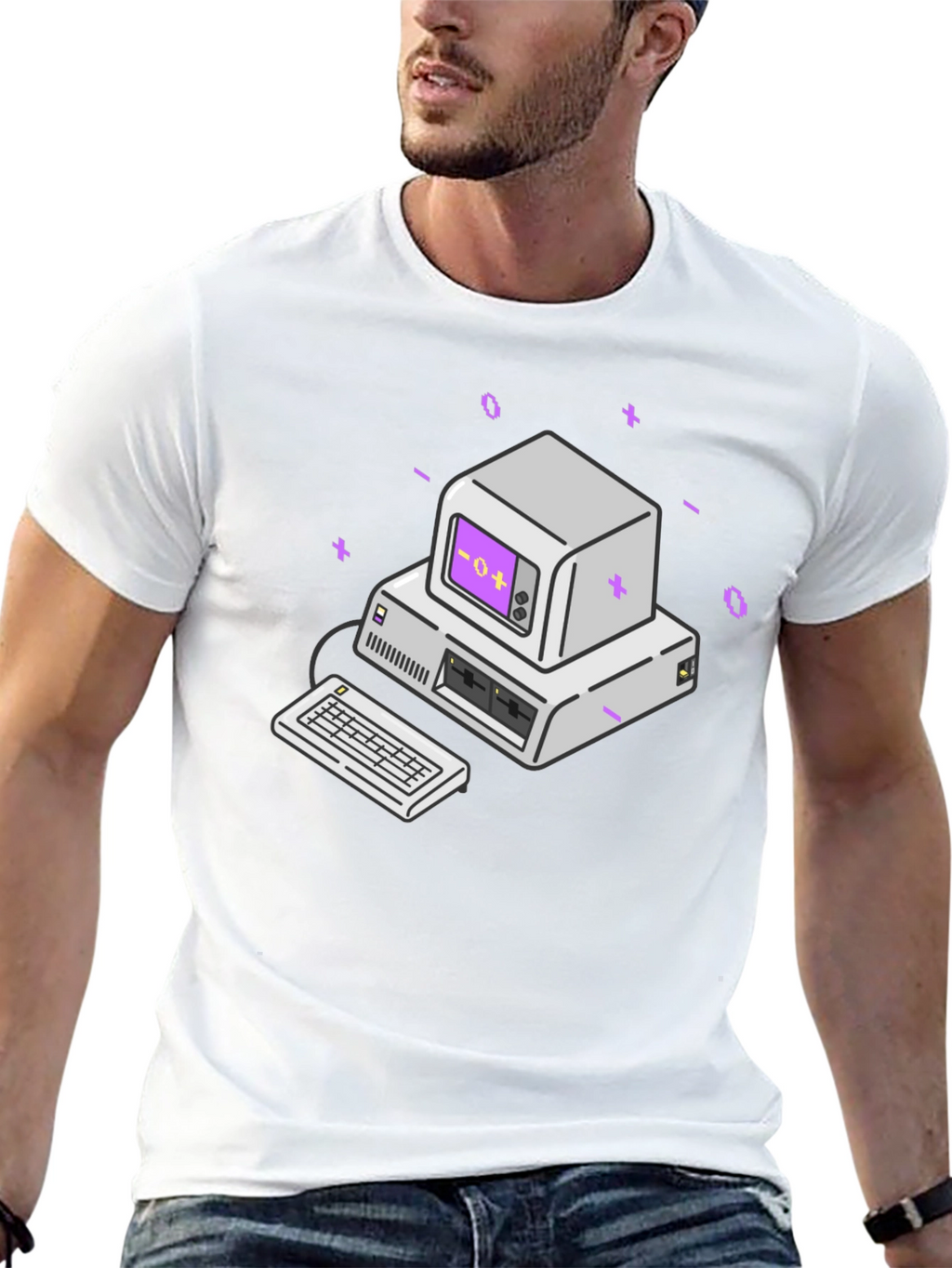 Retro Computer Graphic Tee - Classic Style