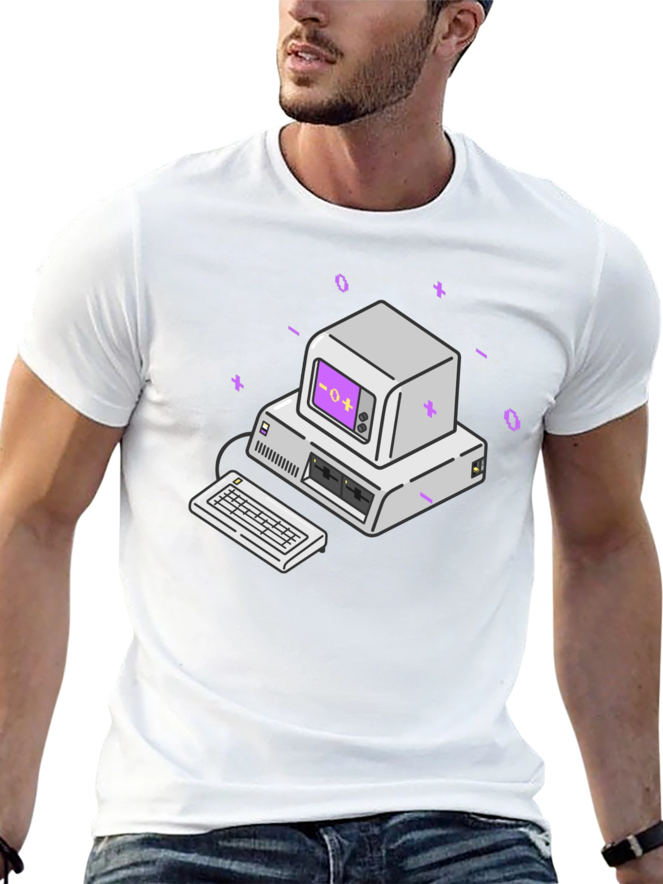 Retro Computer Graphic Tee - Classic Style