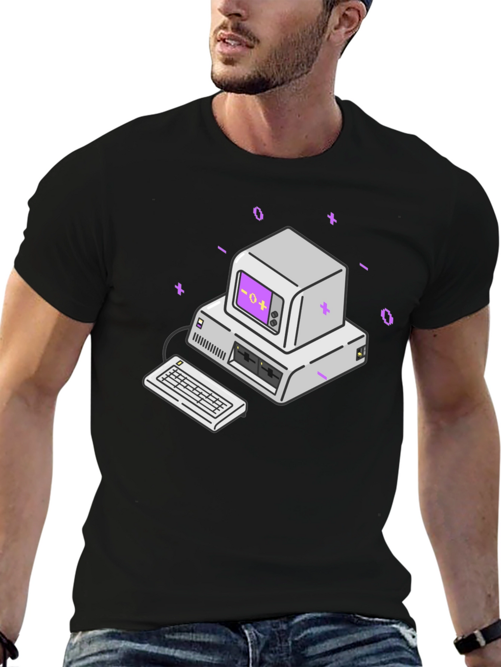 Retro Computer Graphic Tee - Classic Style