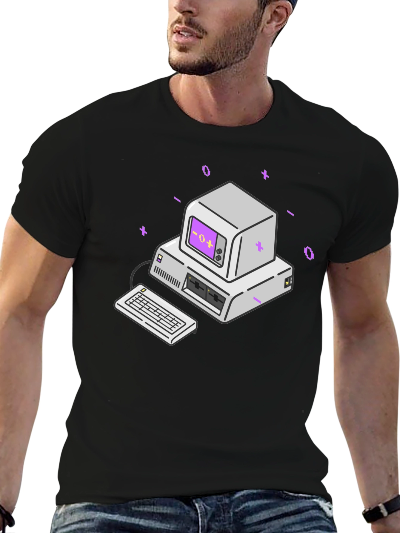 Retro Computer Graphic Tee - Classic Style