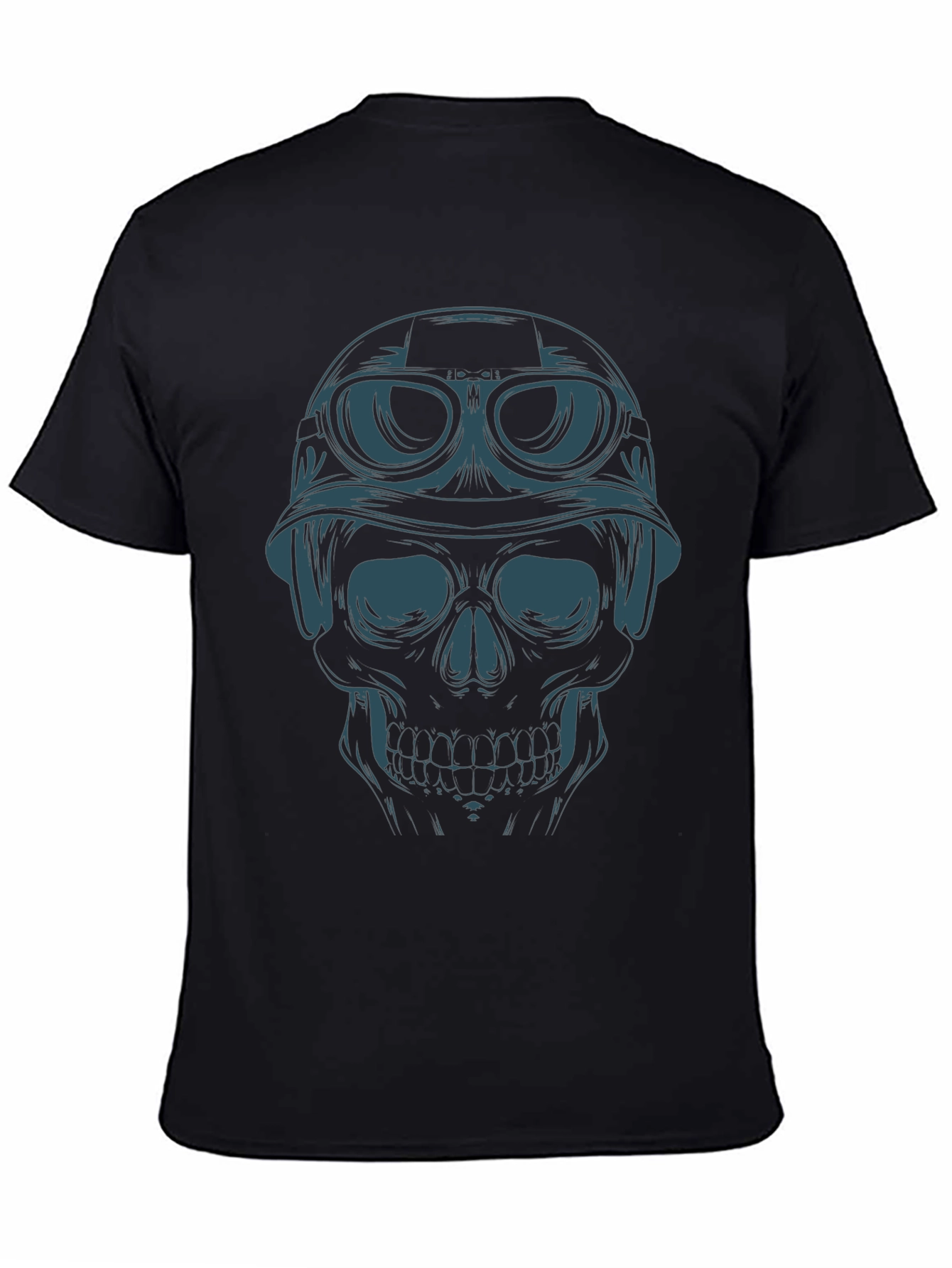 Skull Rider Graphic Tee - Black Cotton T-Shirt