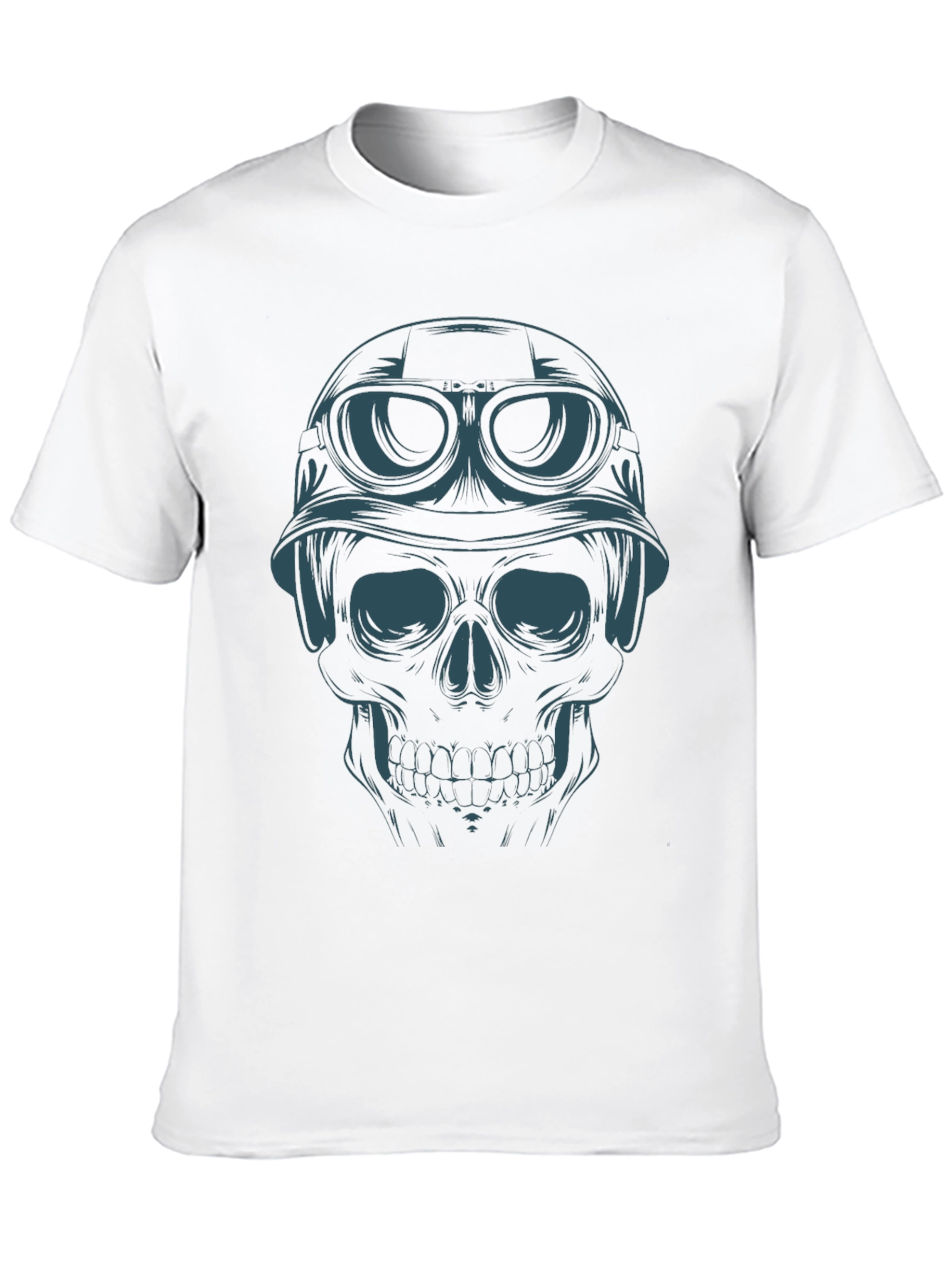 Skull Rider Graphic Tee - Black Cotton T-Shirt