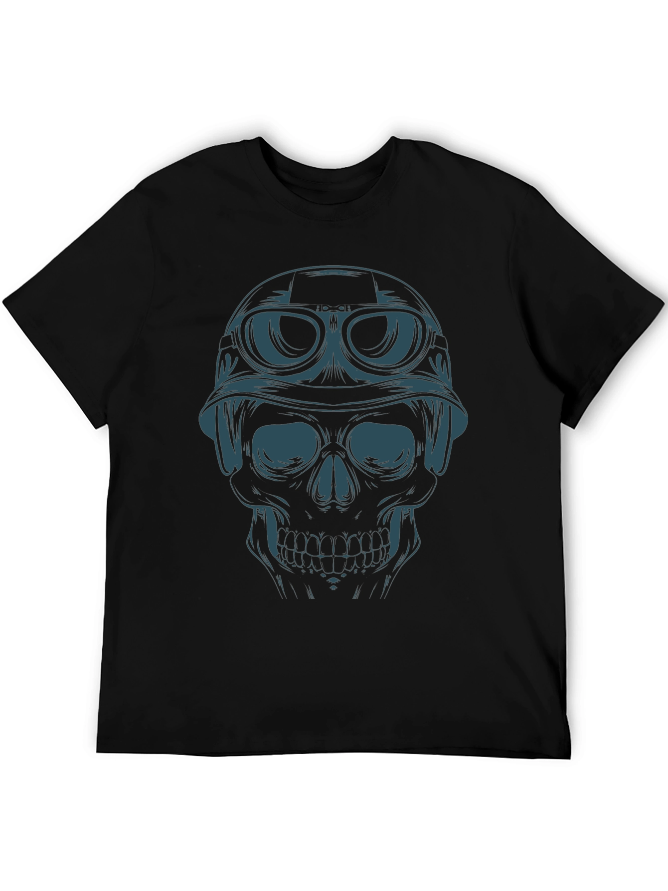Skull Rider Graphic Tee - Black Cotton T-Shirt