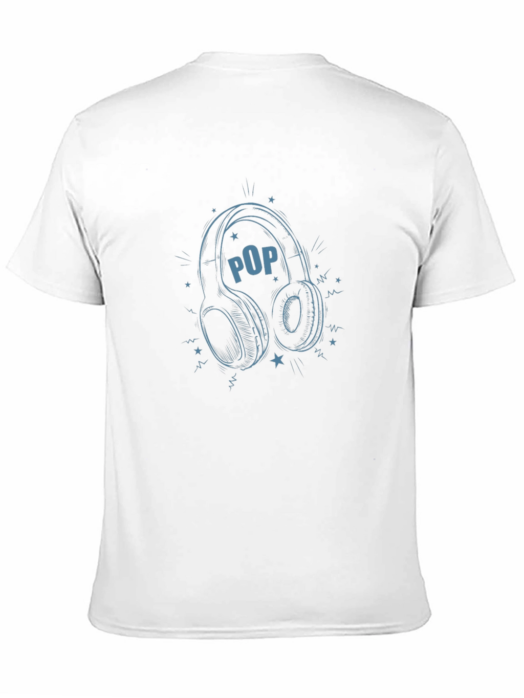 Pop Music Headphones Graphic Black T-Shirt