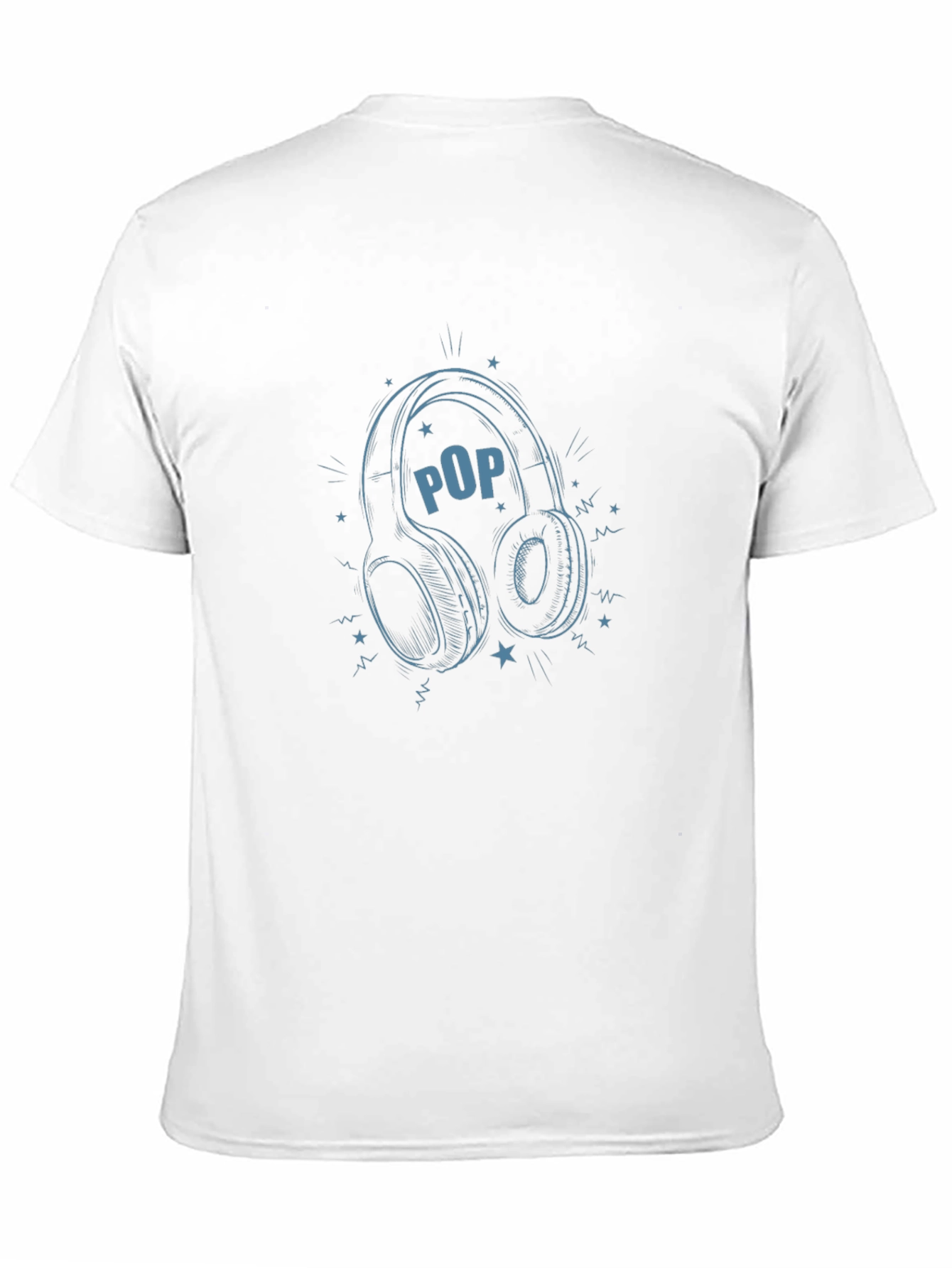 Pop Music Headphones Graphic Black T-Shirt