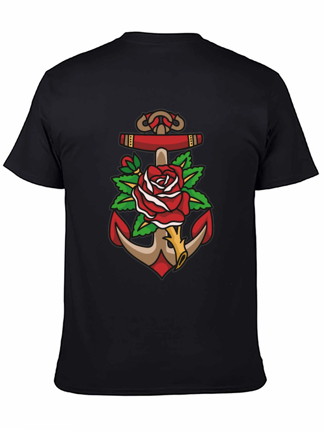 Anchor & Rose Graphic Tee - Bold Nautical Design