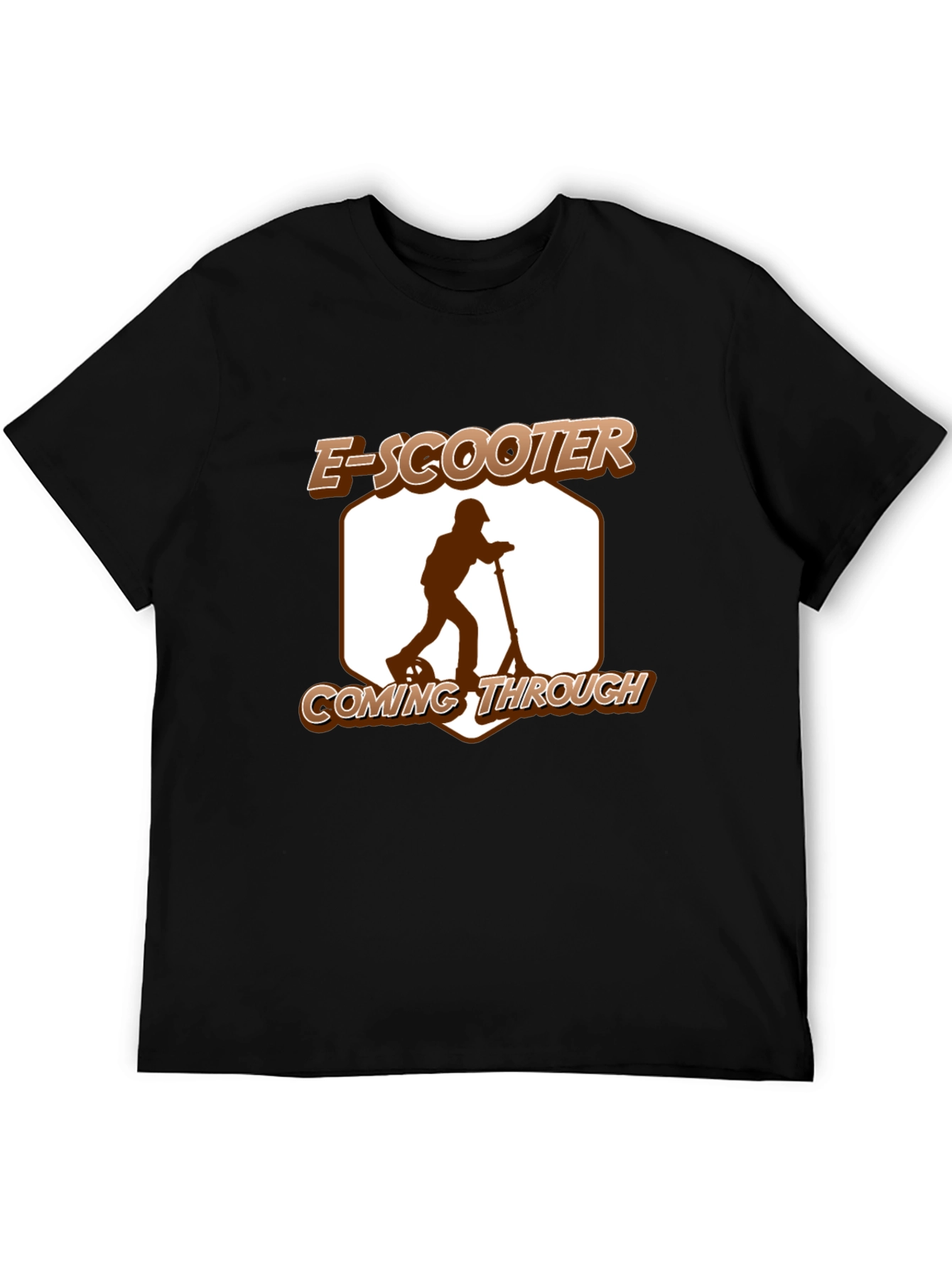 E-Scooter Coming Through Graphic Tee - Black