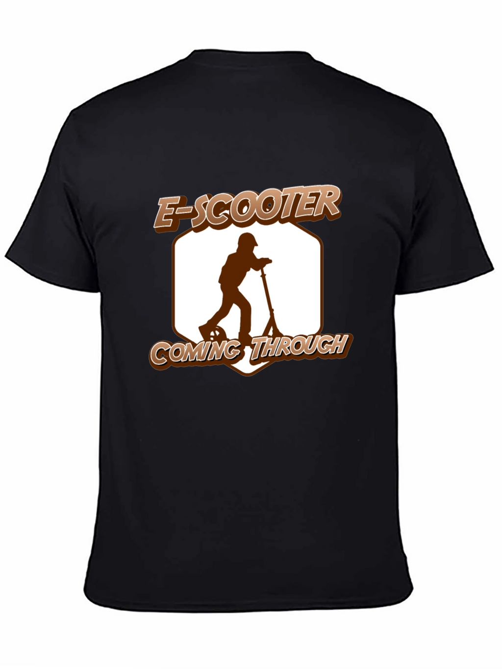 E-Scooter Coming Through Graphic Tee - Black