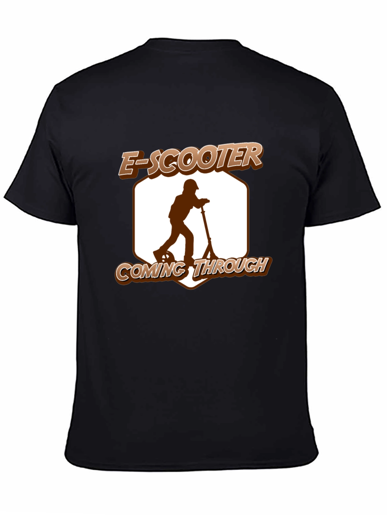 E-Scooter Coming Through Graphic Tee - Black