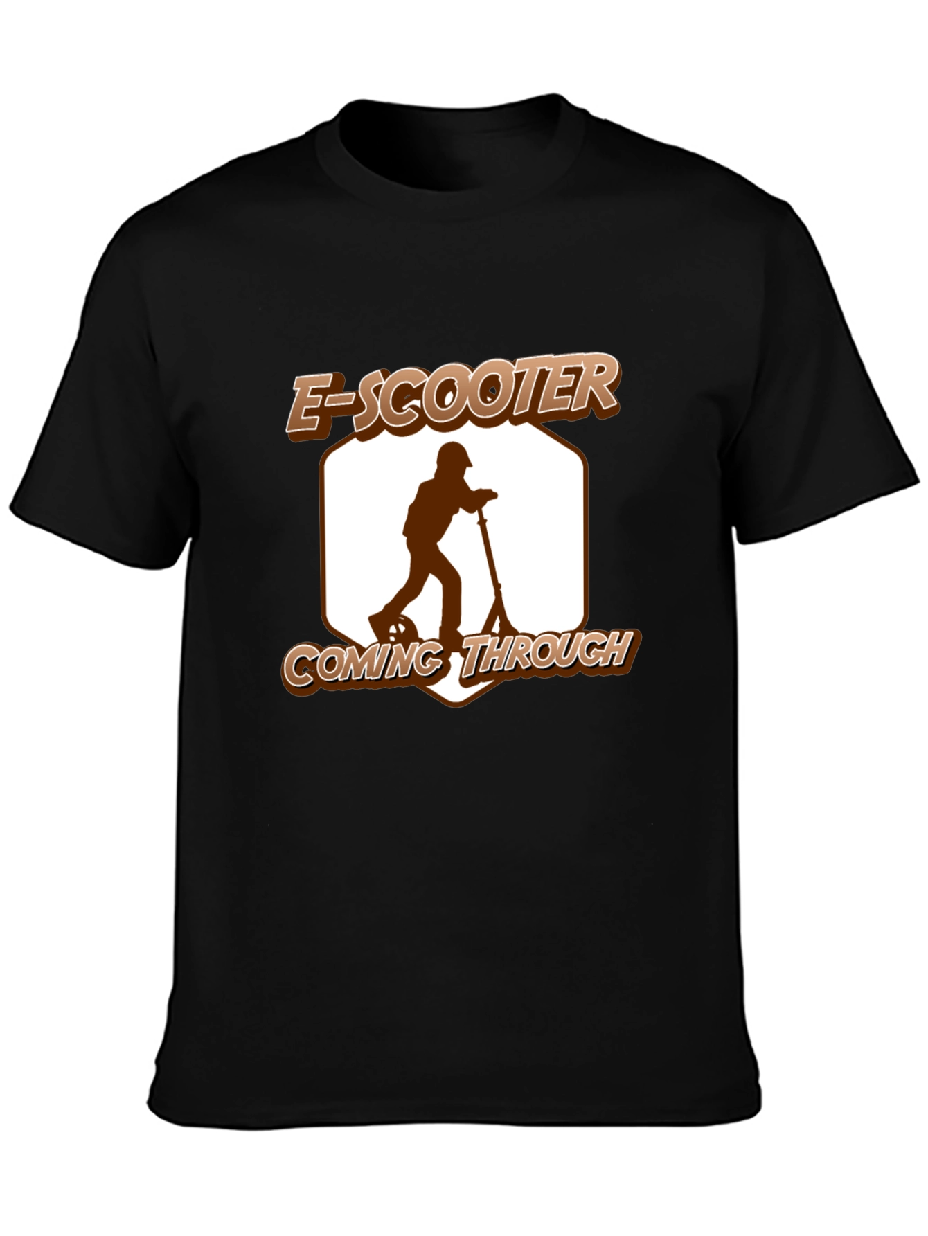 E-Scooter Coming Through Graphic Tee - Black