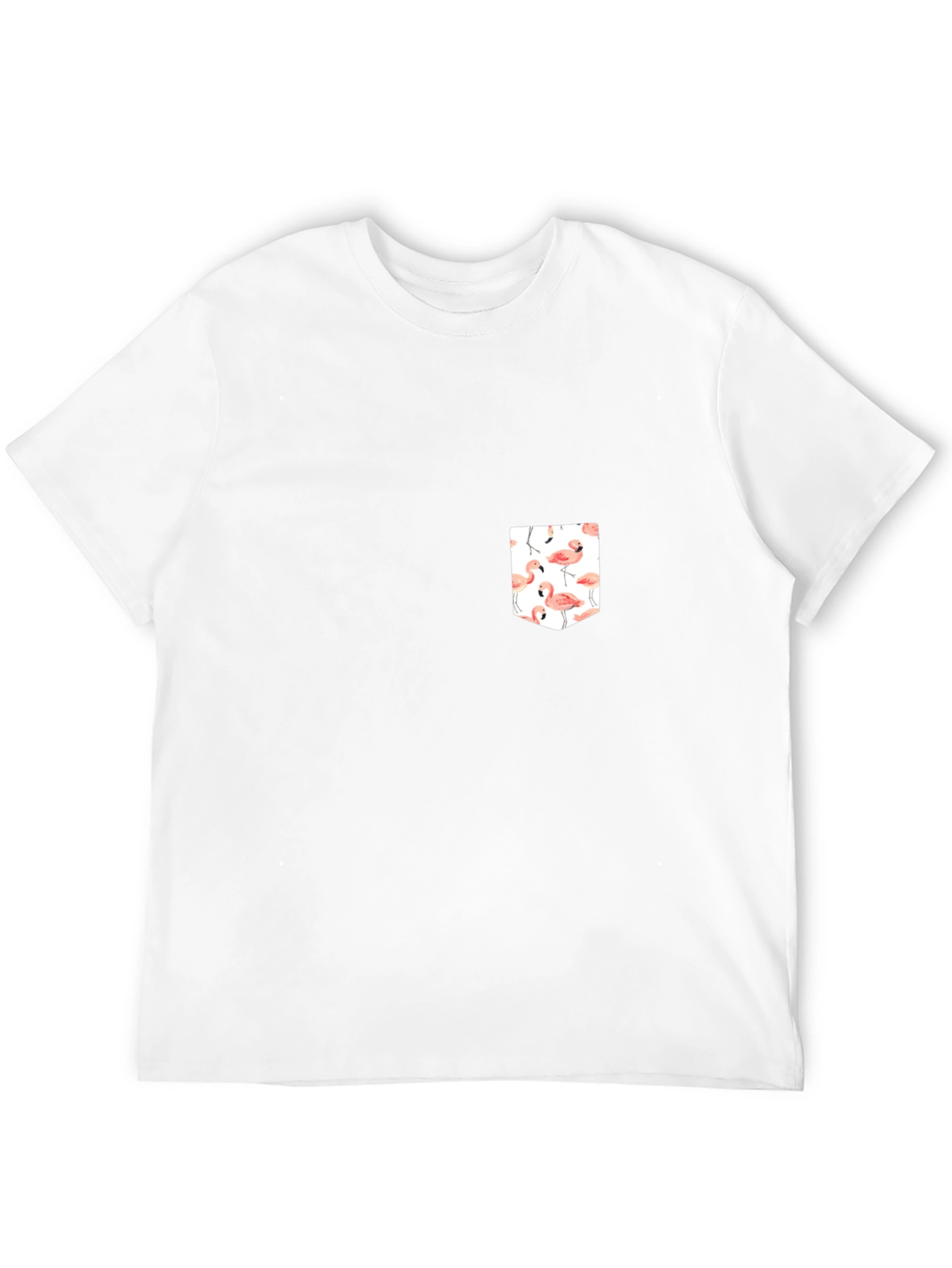 Black T-Shirt with Flamingo Pocket
