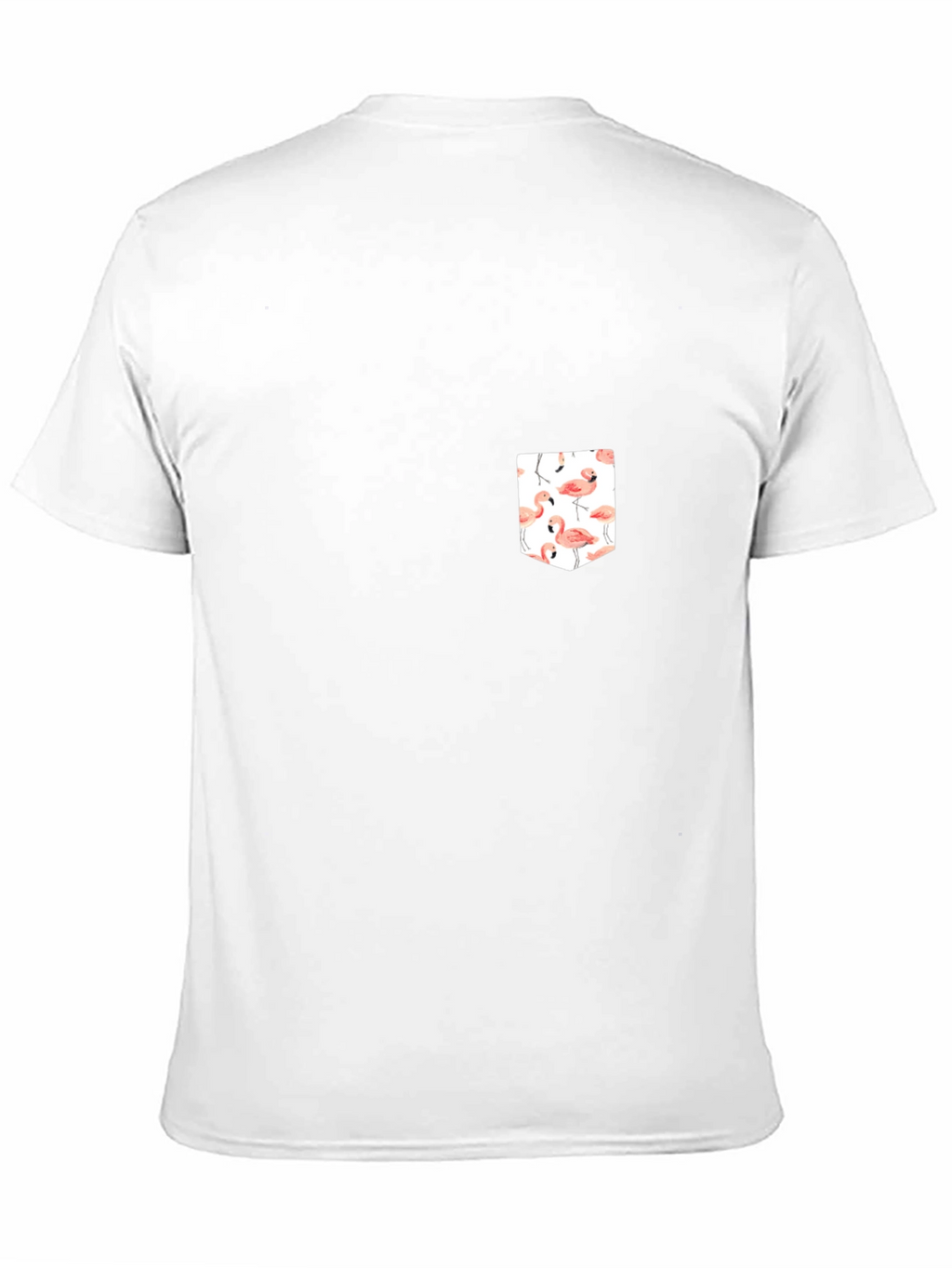 Black T-Shirt with Flamingo Pocket