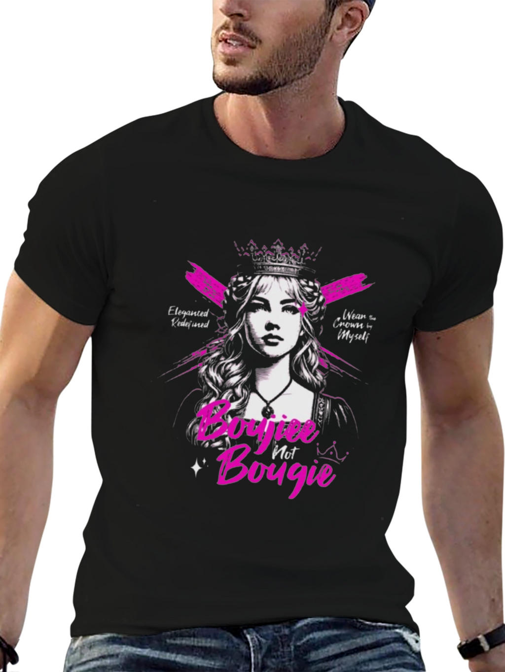 Sassy Boujiee Not Bougie Black Graphic Tee