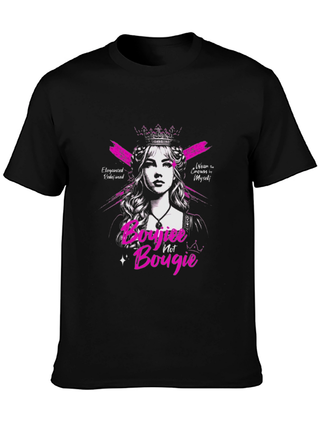 Sassy Boujiee Not Bougie Black Graphic Tee