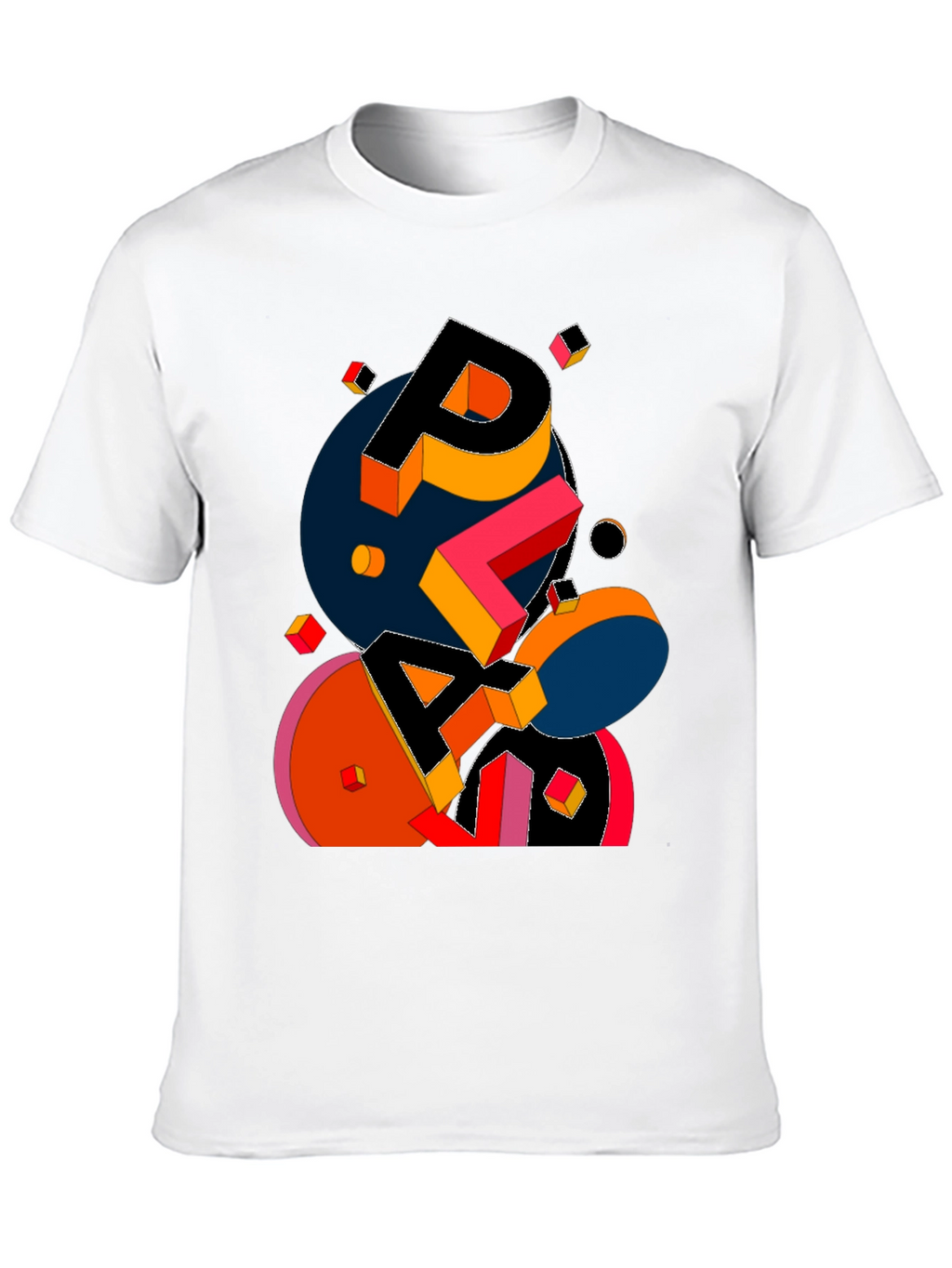 Abstract Geometric Graphic Print Black T-Shirt