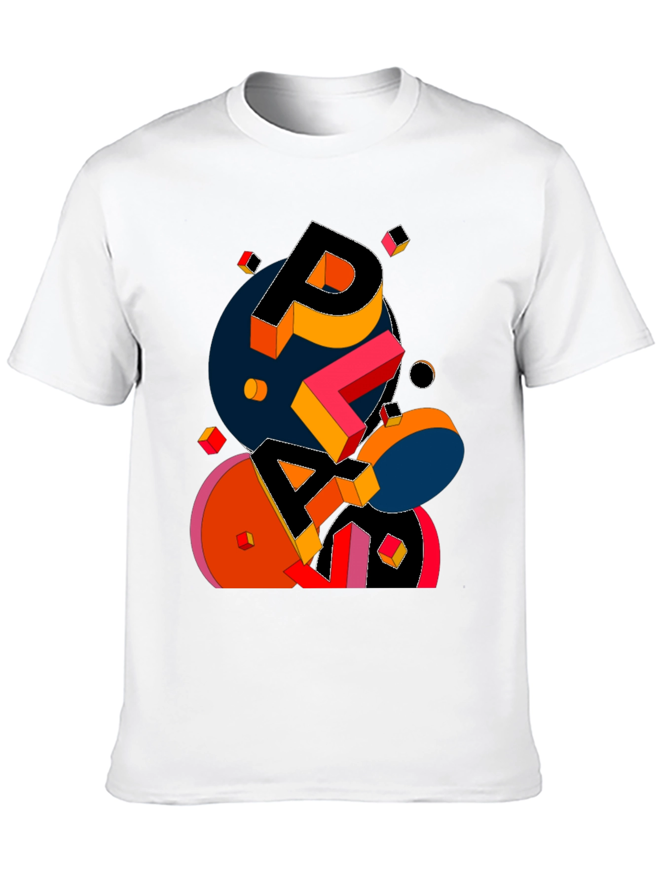 Abstract Geometric Graphic Print Black T-Shirt