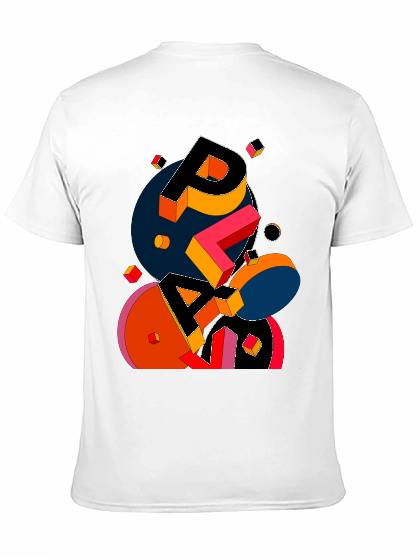 Abstract Geometric Graphic Print Black T-Shirt