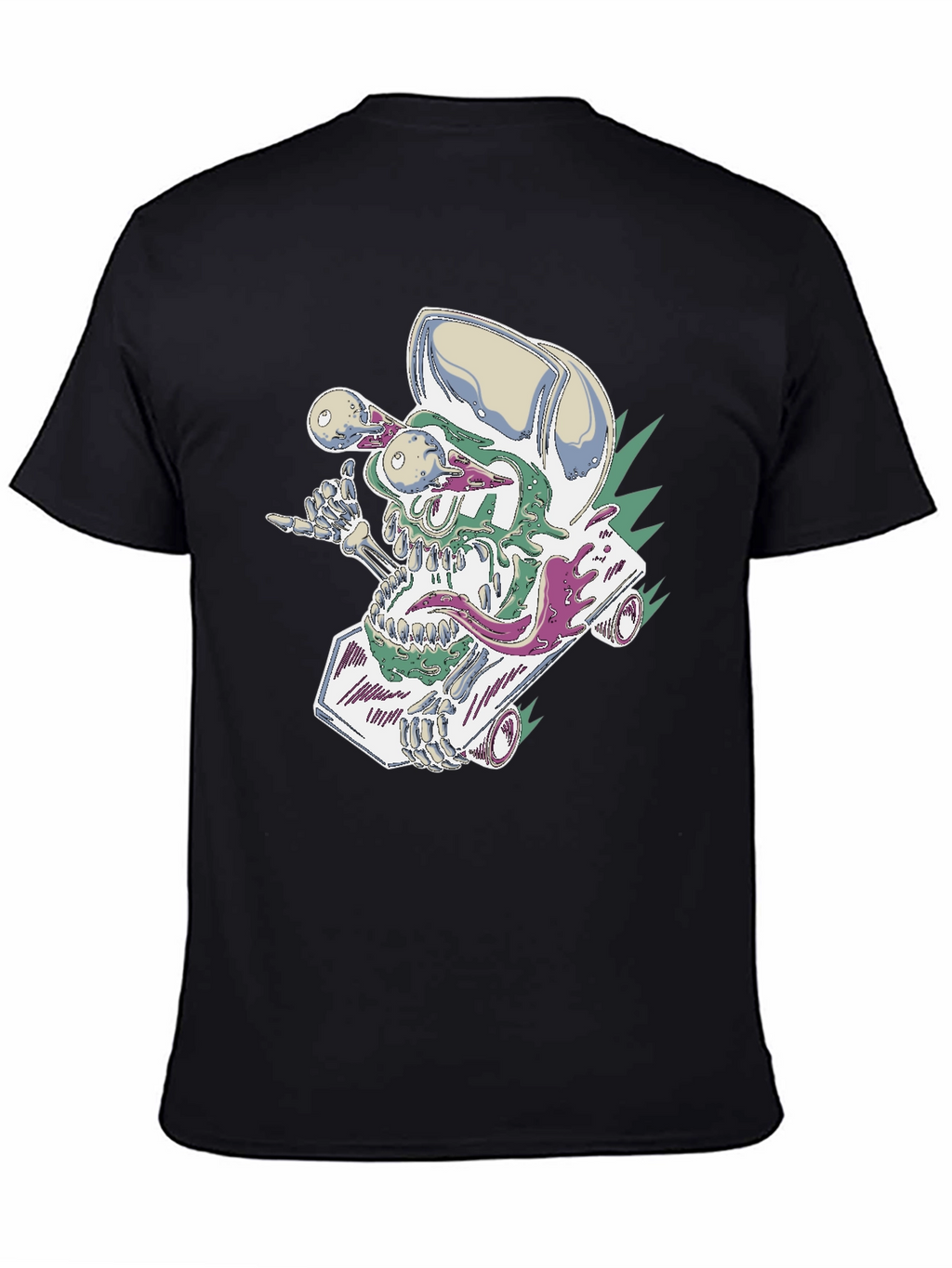 Skateboard Skull Tee - Cool Graphic Print