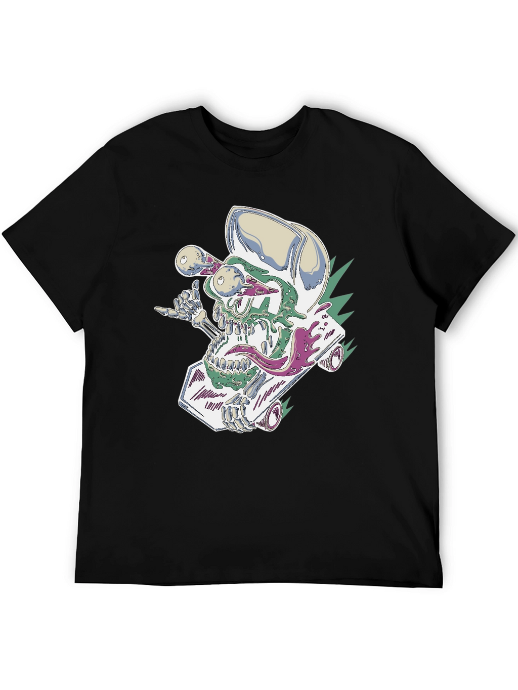 Skateboard Skull Tee - Cool Graphic Print