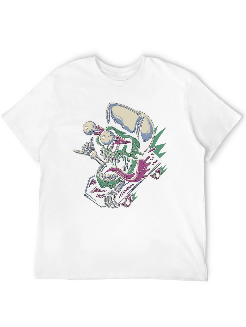 Skateboard Skull Tee - Cool Graphic Print