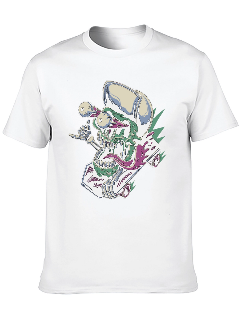 Skateboard Skull Tee - Cool Graphic Print