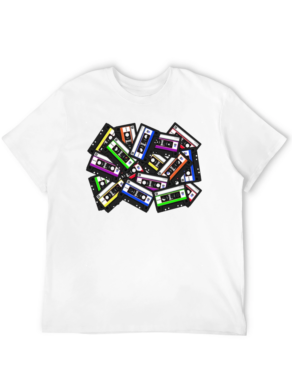 Retro Cassette Tape Graphic T-Shirt - Black