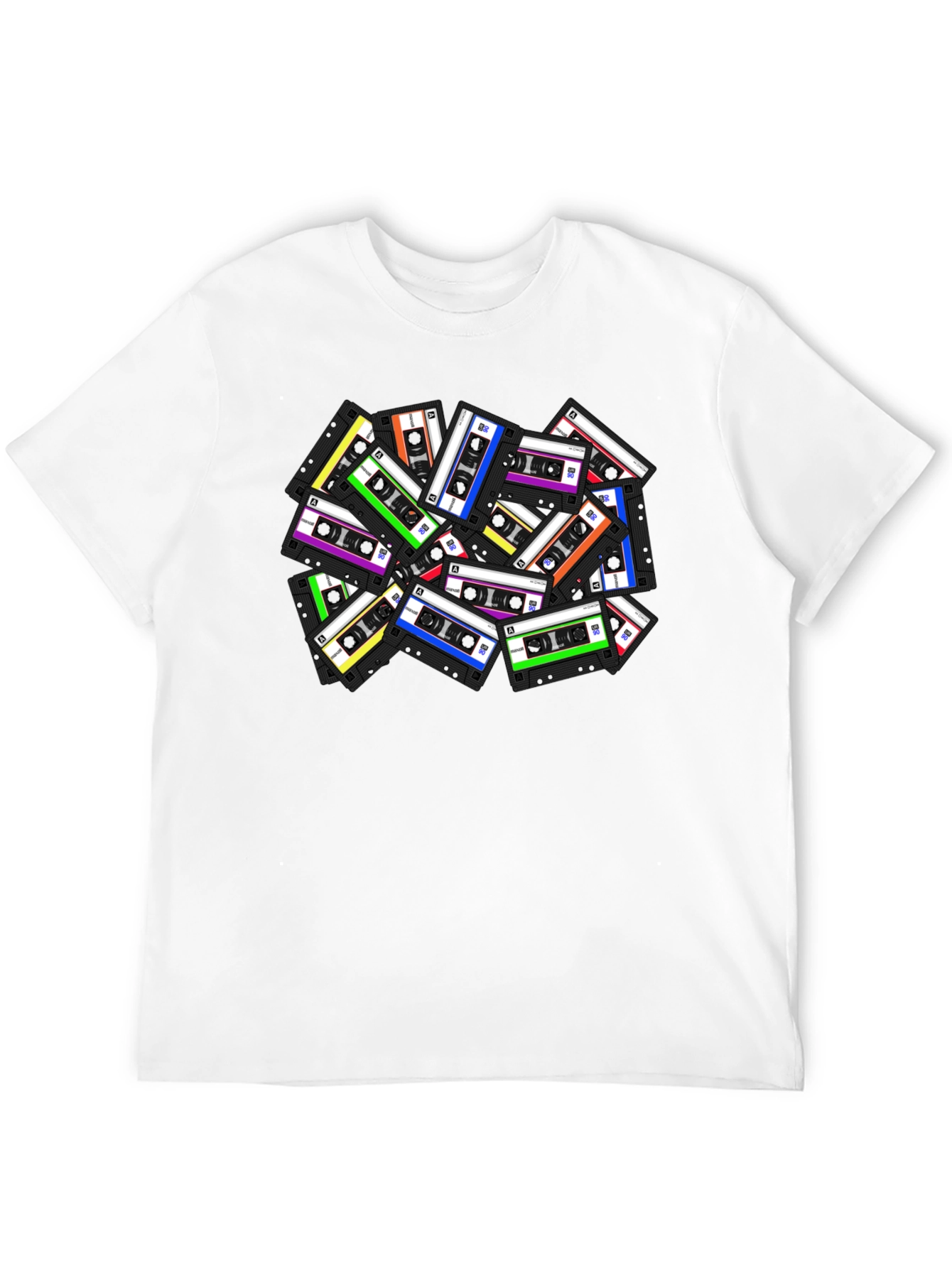 Retro Cassette Tape Graphic T-Shirt - Black