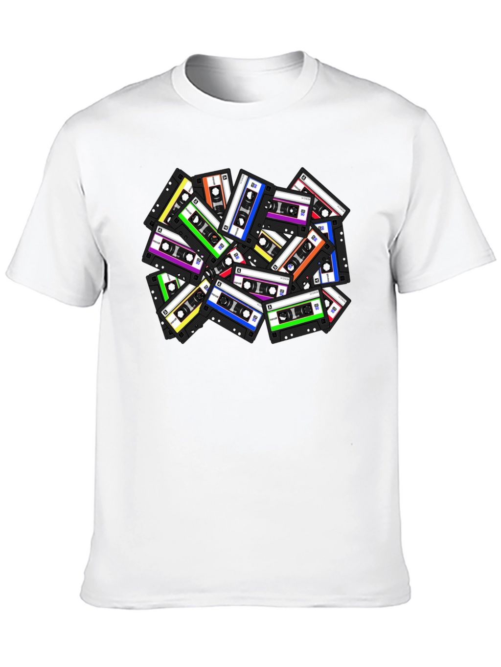 Retro Cassette Tape Graphic T-Shirt - Black