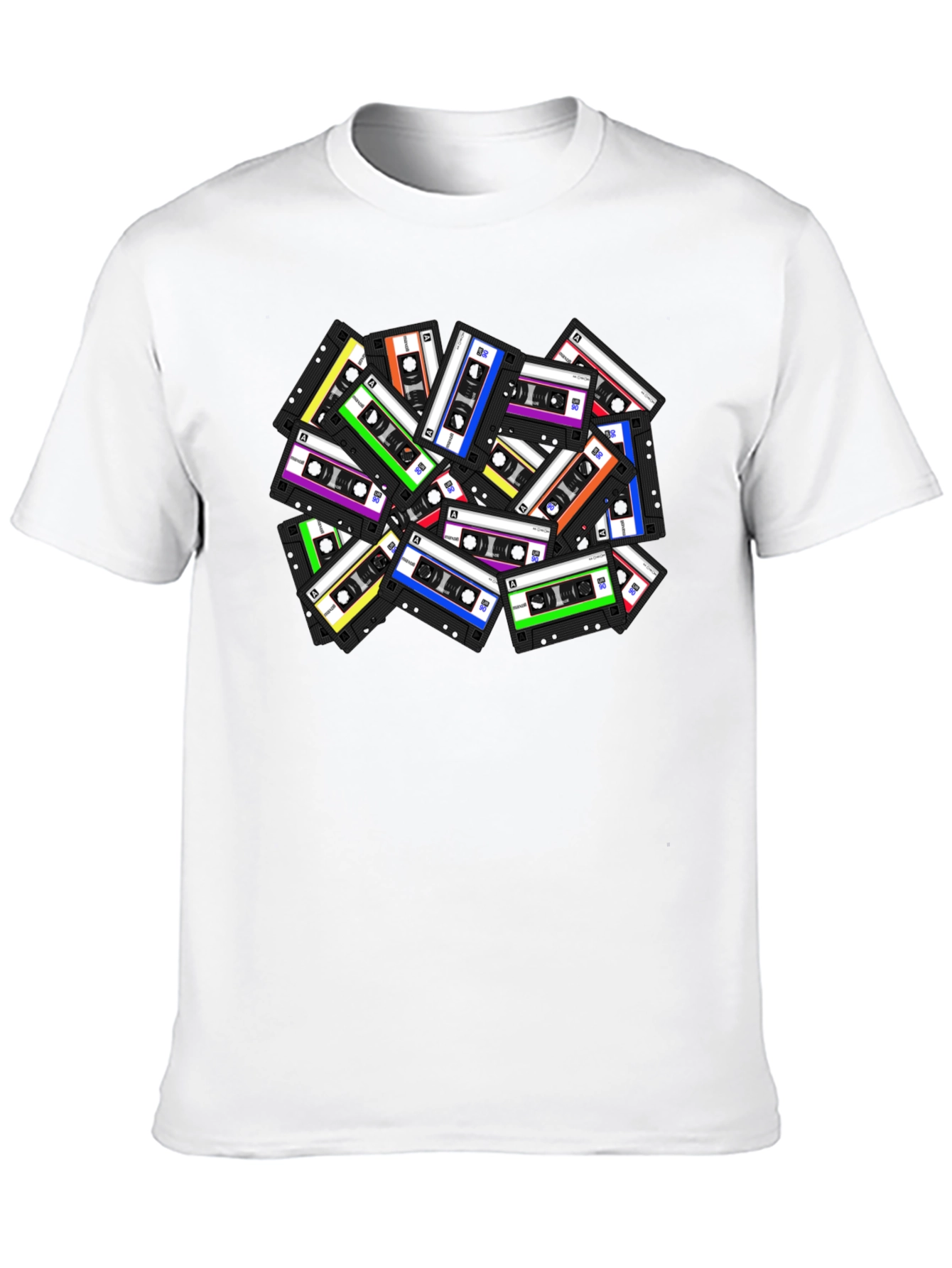 Retro Cassette Tape Graphic T-Shirt - Black