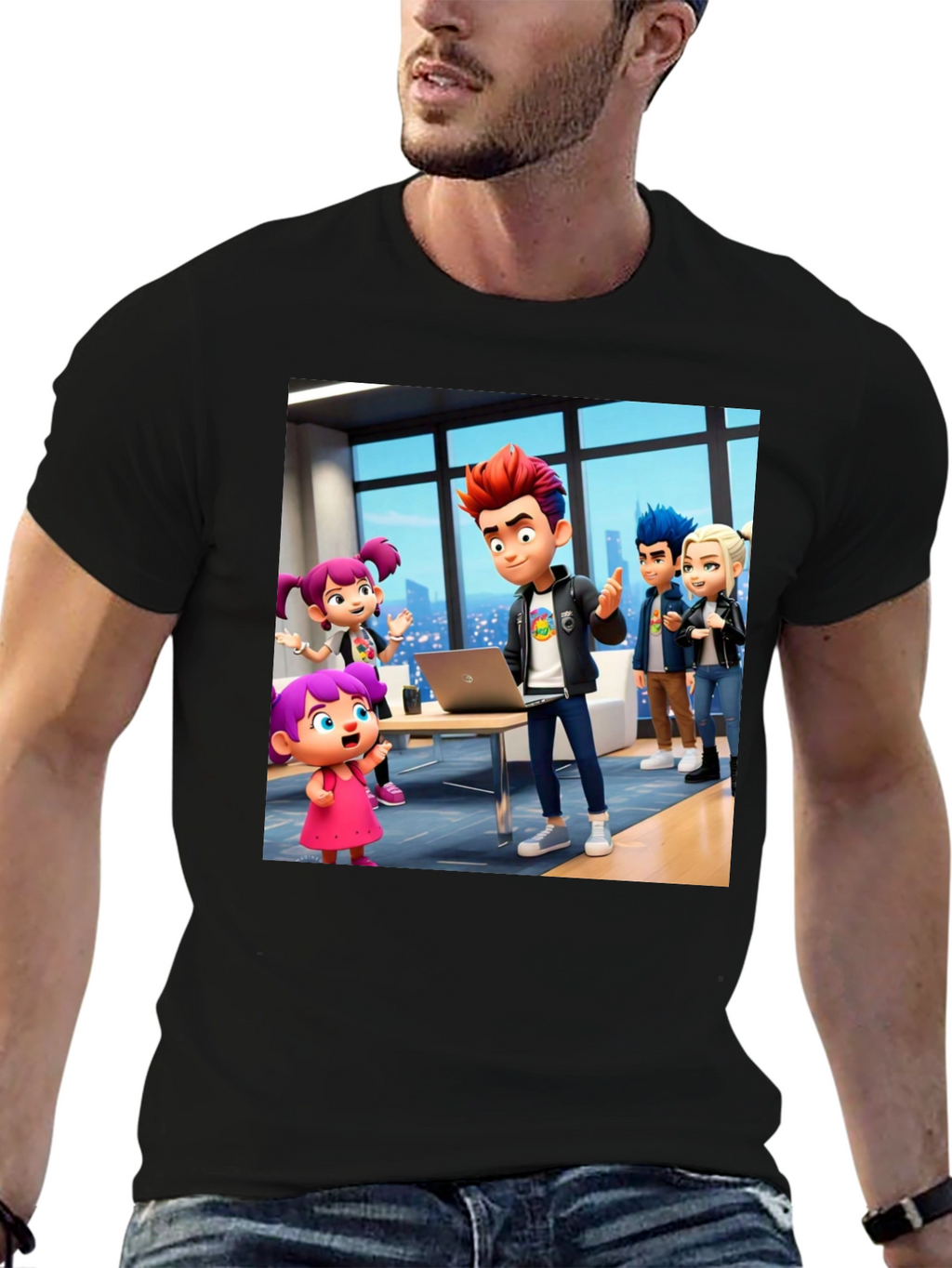 Cartoon Crew Black T-Shirt