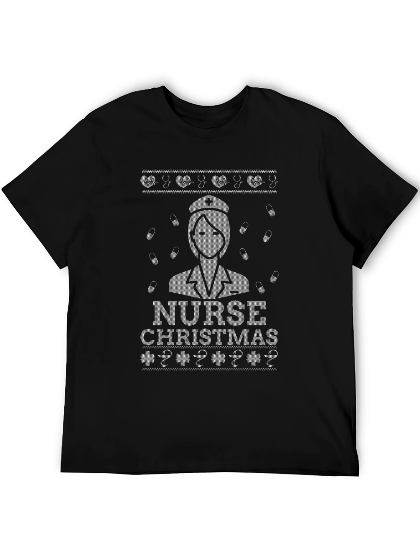 Nurse Christmas Pattern T-Shirt