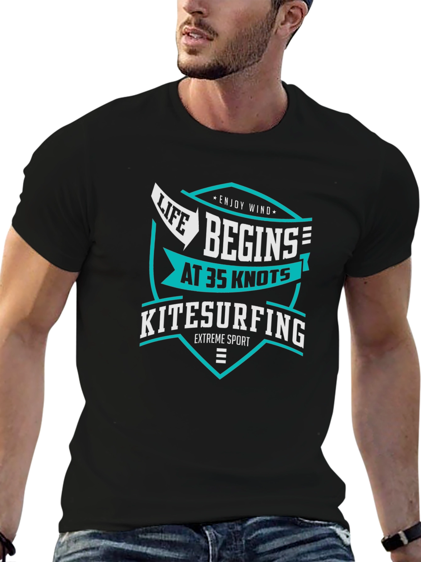 Life Begins at 35 Knots Kitesurfing T-Shirt
