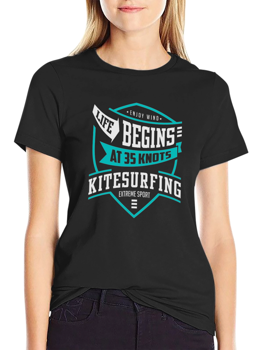 Life Begins at 35 Knots Kitesurfing T-Shirt