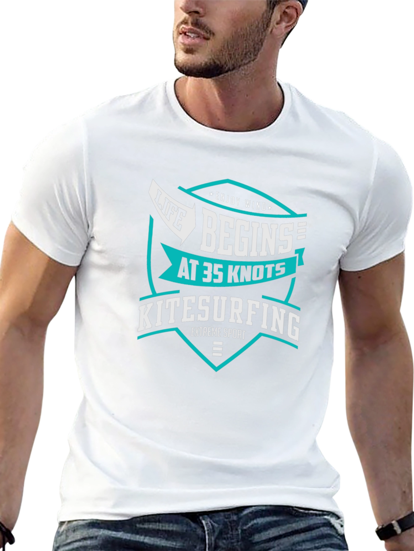 Life Begins at 35 Knots Kitesurfing T-Shirt