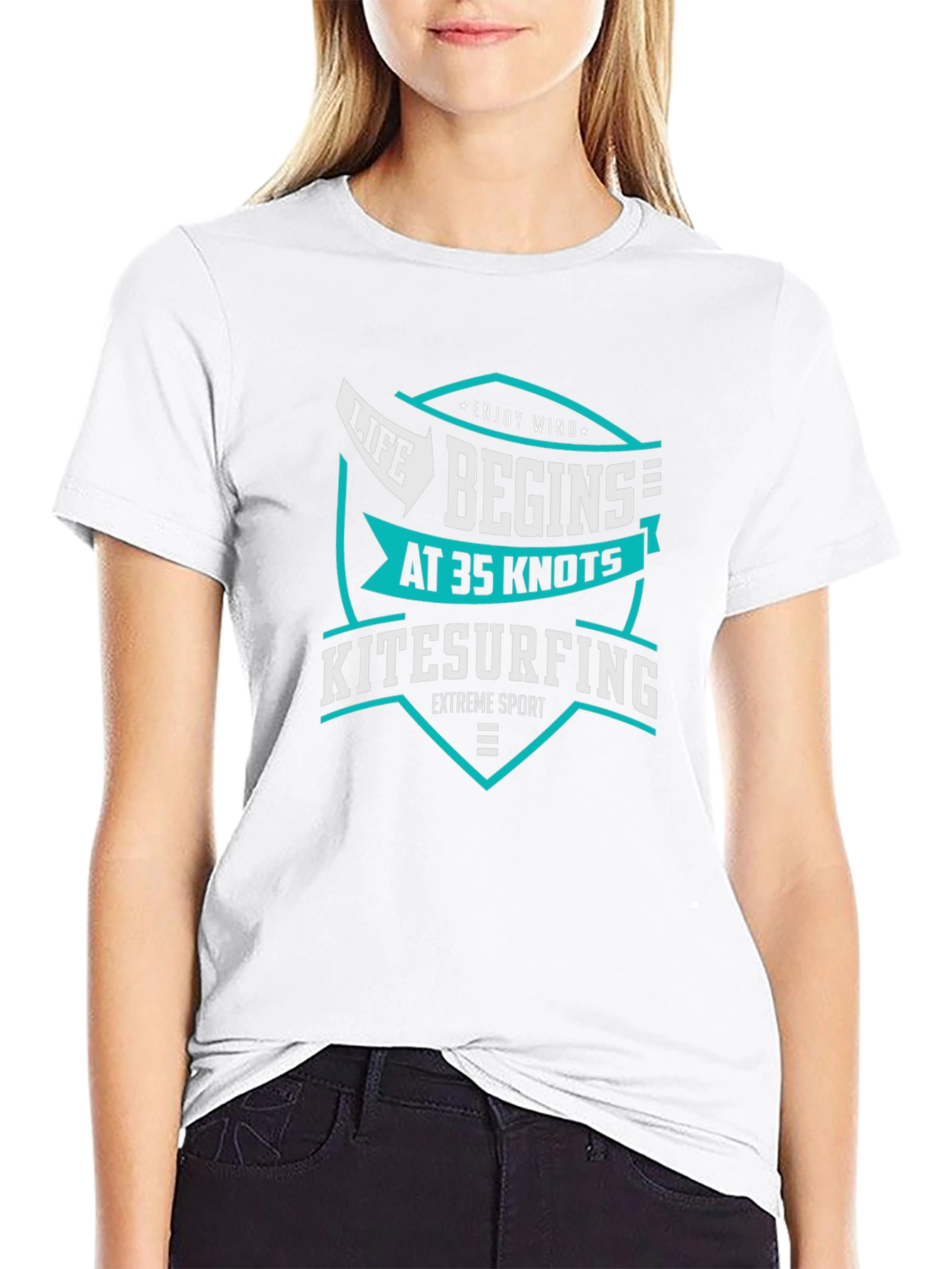 Life Begins at 35 Knots Kitesurfing T-Shirt