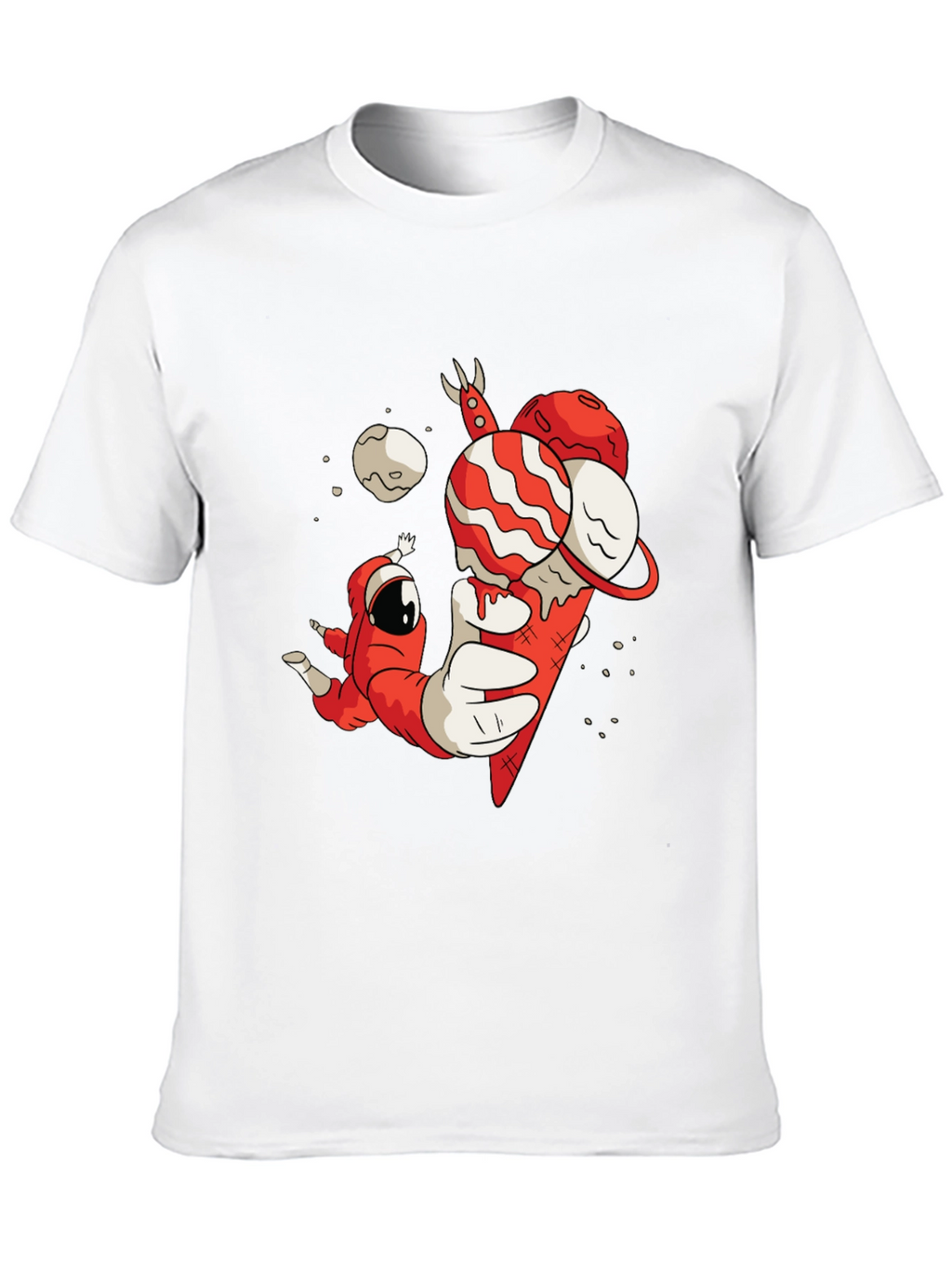 Astronaut Ice Cream Graphic Tee - Funky Black T-Shirt